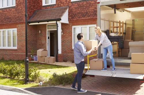 Boxes and household items loaded for transport