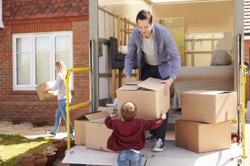 Removal team handling a flat move in North London