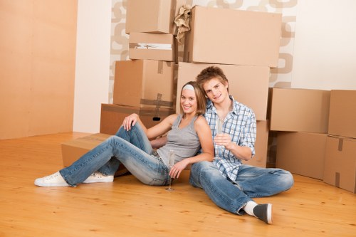 Careful loading of household items into a van