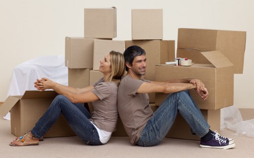 Removal team handling a house move in Finchley