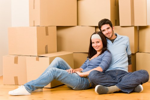 Local North London removals van handling flat move access