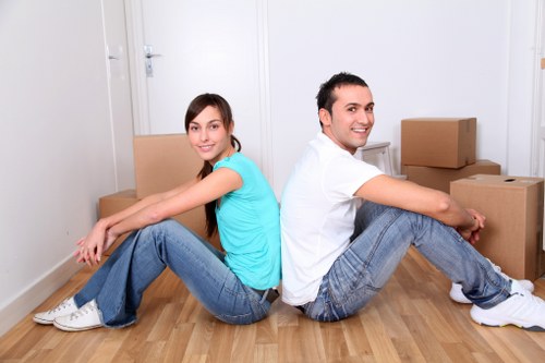 Local moving truck helping with furniture transport in North London