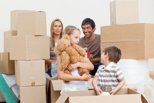 Business relocation and furniture transport with a moving van in Finchley